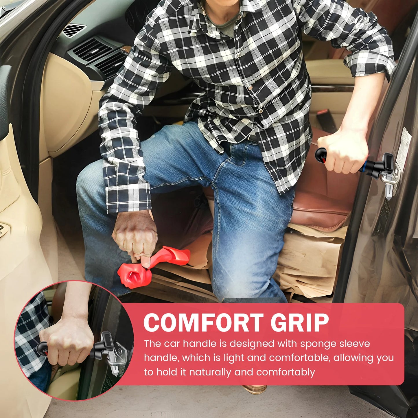 2-in-1 Vehicle Safety Support Handle – Portable Standing Aid & Tool